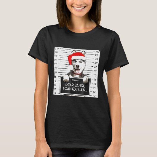 Kerstmis Siberische Husky Lover Santa Hat Hond Ker T-shirt (Voorkant)