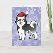Kerstmis Siberische Schor/Van Alaska Malamute Feestdagen Kaart (Voorkant)