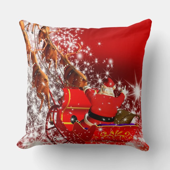 Kerstmis, Sierkussen/kerstman en slee Kussen (Voorkant)
