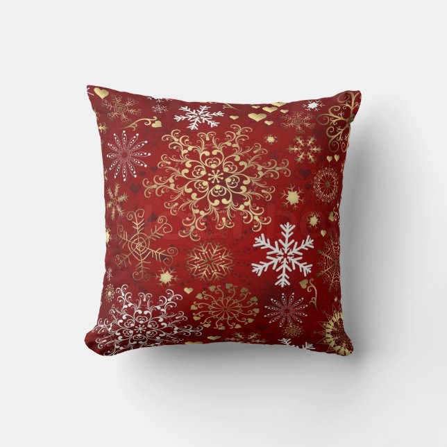 Kerstmis-Sierkussen/sneeuwvlokken Kussen (Voorkant)