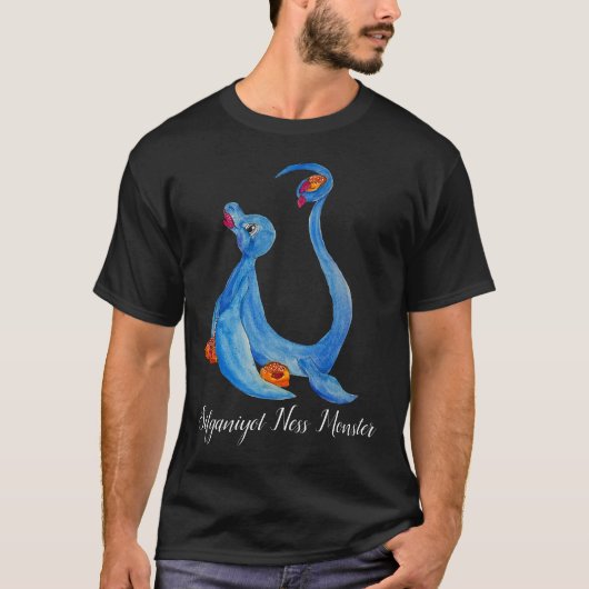 Kerstmis Sifganiyot Loch Ness Monster T-shirt (Voorkant)