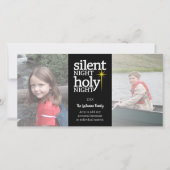 Kerstmis - Silent Night - 3 fotocollage Feestdagenkaart (Voorkant)