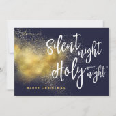 Kerstmis Silent Night Gold Holiday Card Feestdagenkaart (Voorkant)