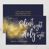Kerstmis Silent Night Gold Holiday Card Feestdagenkaart (Voorkant / Achterkant)