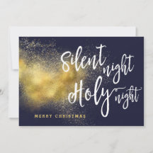Kerstmis Silent Night Gold Holiday Card