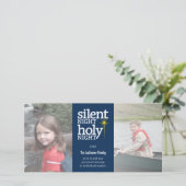 Kerstmis - Silent Night Heilige Nacht 2 foto Feestdagenkaart (Staand voorkant)