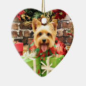 Kerstmis - Silky Terrier - Haley Keramisch Ornament (Rechts)