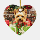 Kerstmis - Silky Terrier - Haley Keramisch Ornament (Voorkant)