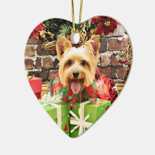 Kerstmis - Silky Terrier - Haley Keramisch Ornament (Links)