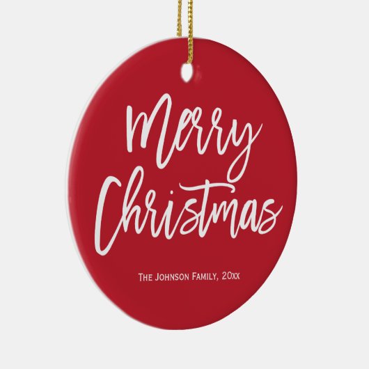 Kerstmis Simpele Rode Boomornament Keramisch Ornament (Rechts)