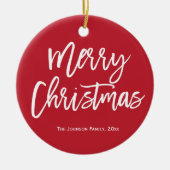 Kerstmis Simpele Rode Boomornament Keramisch Ornament (Voorkant)