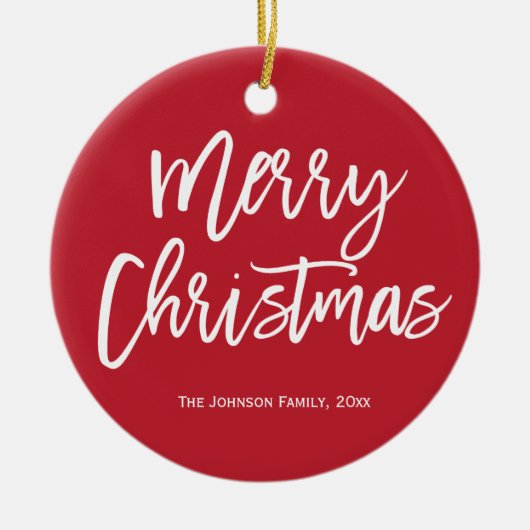 Kerstmis Simpele Rode Boomornament Keramisch Ornament (Voorkant)