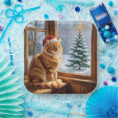 Kerstmis Sinaasappelkat Papieren Bordje (Feest)