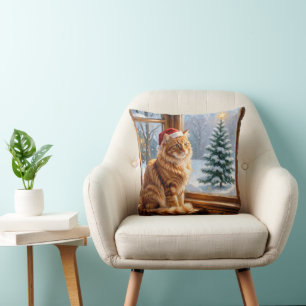 Kerstmis Sinaaspoes Kat Kussen