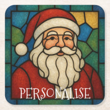 Kerstmis Sint Art Deco Gebrandschilderd Glas