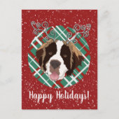  Kerstmis Sint Bernard Briefkaart (Voorkant)