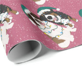 Kerstmis Sint Bernard en Berner Berghond Cadeaupapier (Rol Hoek)