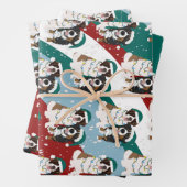 Kerstmis Sint Bernard en Berner Berghond Inpakpapier Vel (In situ)