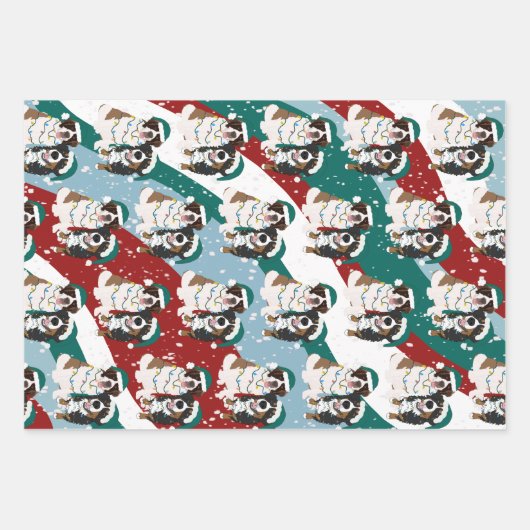 Kerstmis Sint Bernard en Berner Berghond Inpakpapier Vel (Voorkant)