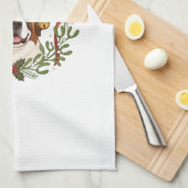 Kerstmis Sint Bernard Honden Santa Hoed Krans Theedoek (Quarter Fold)