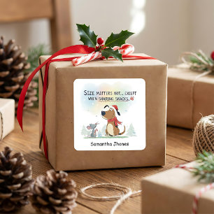 Kerstmis sint-hond waterverf feestelijk vierkante sticker