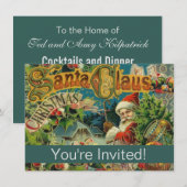 Kerstmis Sint-Klaas Antieke Kunst Kaart (Voorkant / Achterkant)