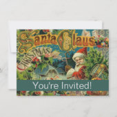 Kerstmis Sint-Klaas Antieke Kunst Kaart (Voorkant)