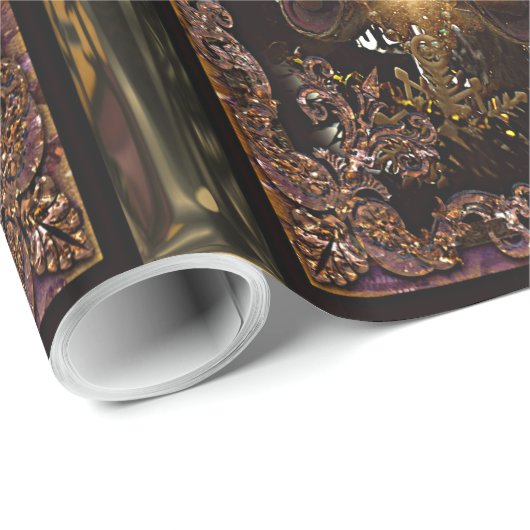 Kerstmis Sint Nicholas Victoriaans Cadeaupapier (Rol Hoek)