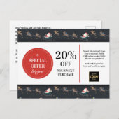 Kerstmis Sint Rendier Aangepaste Coupon Korting Briefkaart (Voorkant / Achterkant)