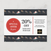 Kerstmis Sint Rendier Aangepaste Coupon Korting Briefkaart (Voorkant)
