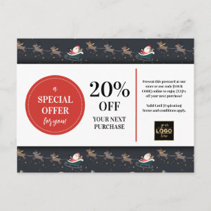 Kerstmis Sint Rendier Aangepaste Coupon Korting Briefkaart