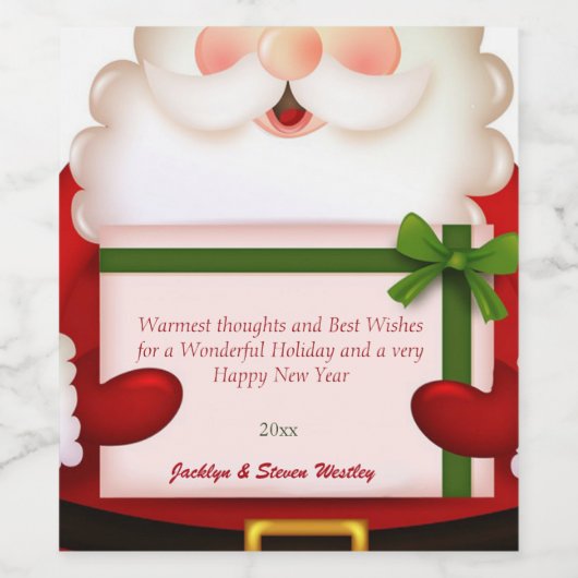 Kerstmis, Sinterklaas, Aangepast Wijn Etiket (Enkel label)