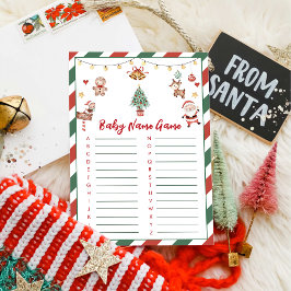 Kerstmis Sinterklaas Baby Naam Baby Shower Spelkaa Kaart
