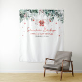 Kerstmis Sinterklaas Baby Shower Foto Booth Achter Wandkleed (In situ)