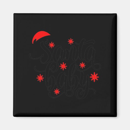 Kerstmis Sinterklaas Baby Zwangerschap Aankondigin Magneet (Voorkant)