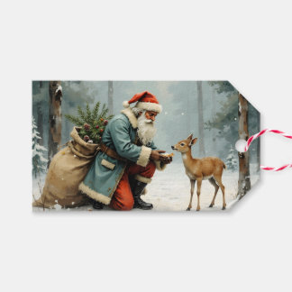 Kerstmis Sinterklaas en Hert Cadeau Accent Cadeaulabel