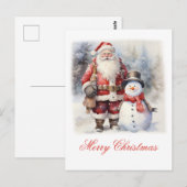 Kerstmis Sinterklaas en rendieren Briefkaart (Voorkant / Achterkant)