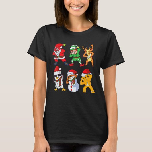 Kerstmis Sinterklaas en Vrienden Griddy Dance T-shirt (Voorkant)