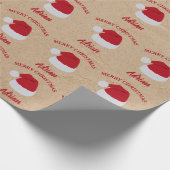 Kerstmis Sinterklaas Hoed & Aangepaste Naam Patroo Cadeaupapier (Hoek)
