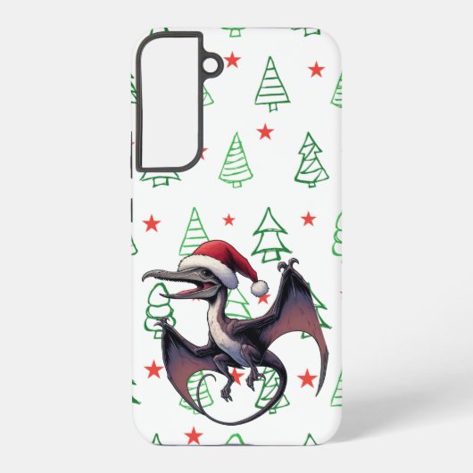 Kerstmis Sinterklaas hoed pterodactylus  Samsung Galaxy Hoesje (Achterkant)