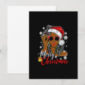 Kerstmis Sinterklaas Hoed Shirt Zwart Afrikaans Me Kaart (Voorkant / Achterkant)