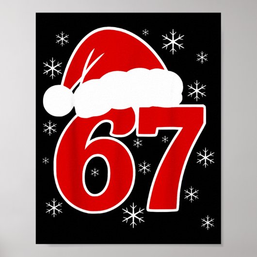 Kerstmis Sinterklaas Hoed Zes Zeven 6 7 67 Meme Ge Poster (Voorkant)