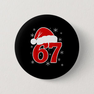 Kerstmis Sinterklaas Hoed Zes Zeven 6 7 67 Meme Ge Ronde Button 5,7 Cm