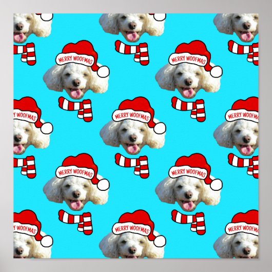 Kerstmis Sinterklaas Hond Aangepast Foto Patroon Poster (Voorkant)