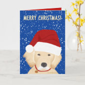 Kerstmis Sinterklaas Hond Groet Kerstkaart Kaart (Gele Bloem)