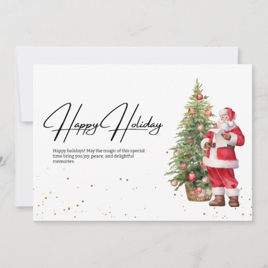 Kerstmis Sinterklaas Kerstkaart, Minimalistische K Feestdagenkaart (Voorkant)