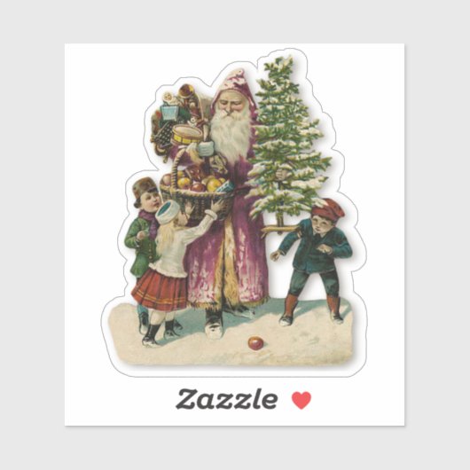 Kerstmis Sinterklaas & Kinderen Victoriaanse Kerst Sticker (Vel)