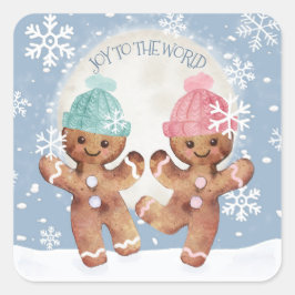 Kerstmis Sinterklaas Koekhert Sneeuwvlok Kerstfees Vierkante Sticker