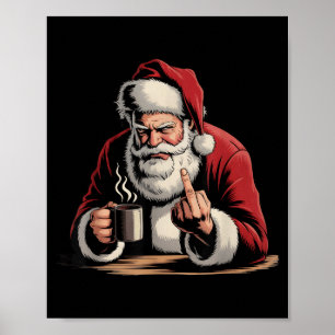 Kerstmis Sinterklaas Middelste Vinger Sarcasme Ker Poster