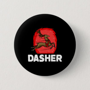 Kerstmis Sinterklaas Rendier Lui Kostuum Dasher  Ronde Button 5,7 Cm